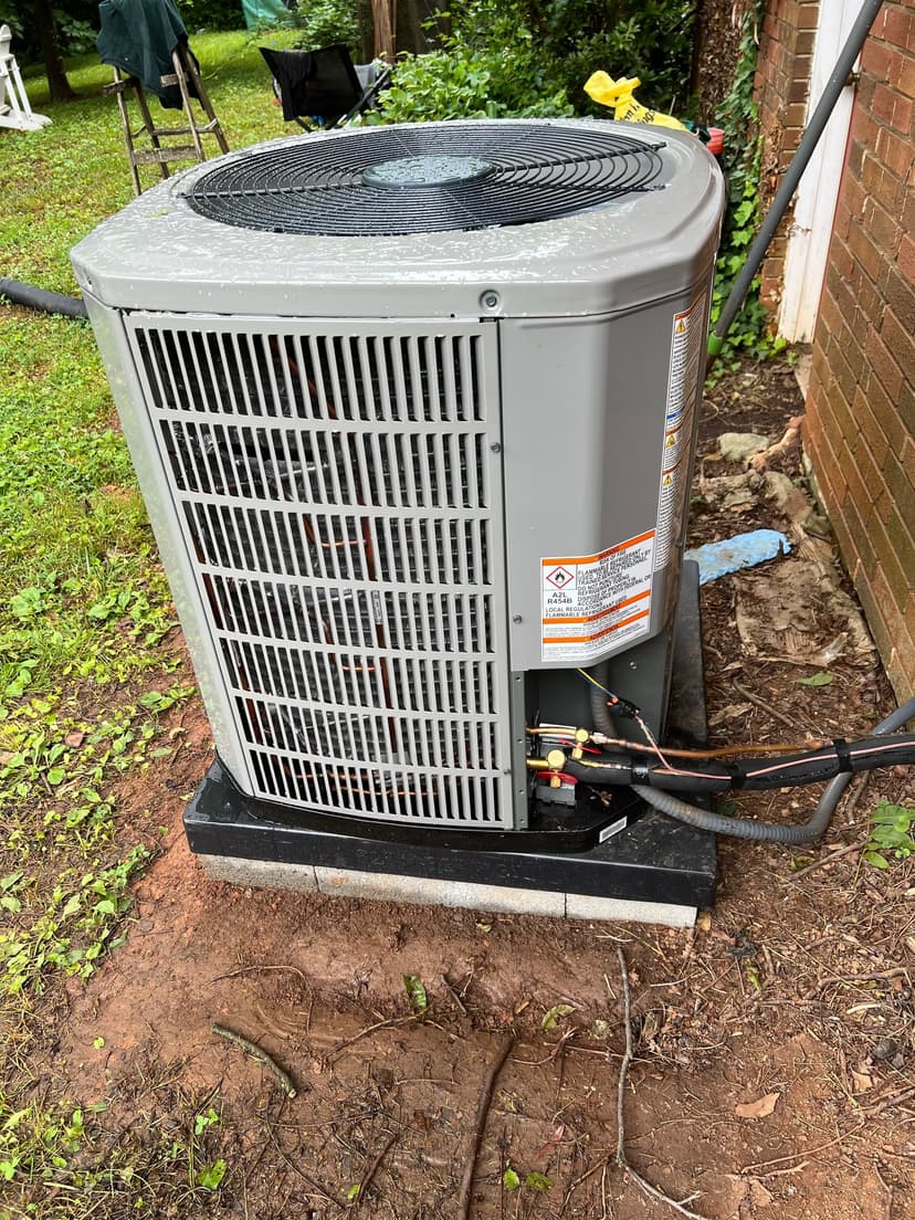 install a protective cover for hvac connections
