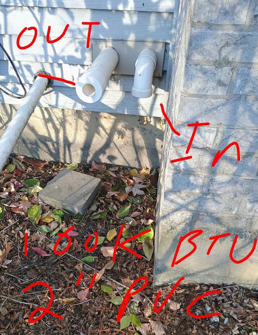 install 3-inch vent pipes for furnace