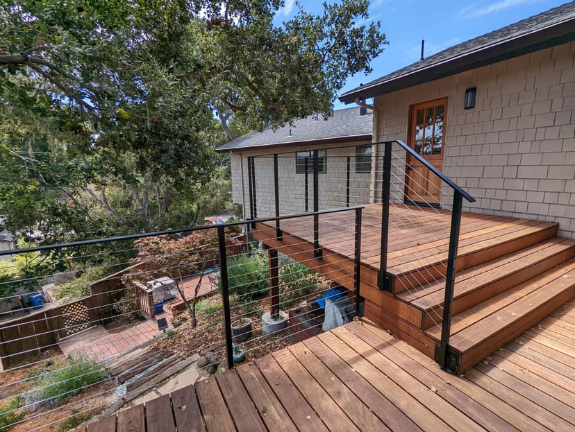 custom ipe deck with metal railings
