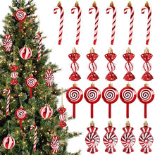 6pcs Christmas Lollipop Candy Cane Pendant Xmas Tree