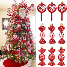 6pcs Christmas Lollipop Candy Cane Pendant Xmas Tree