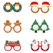 Merry Christmas Paper Glasses Santa Snowman Snowflake Tree Elk Glasses